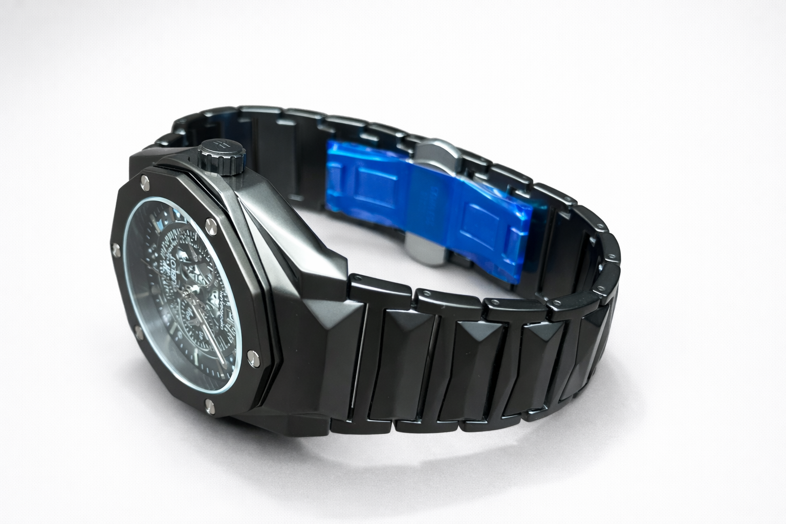 Hublot Diamond Cut Skeleton Dark Grey