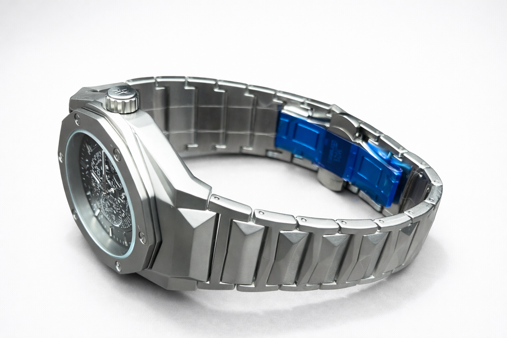 Hublot Diamond Cut Skeleton Silver Black