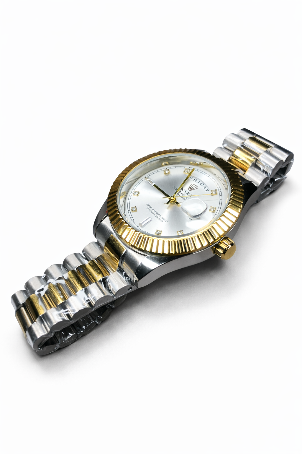 Rlx Twotone Day & Date in White Dial