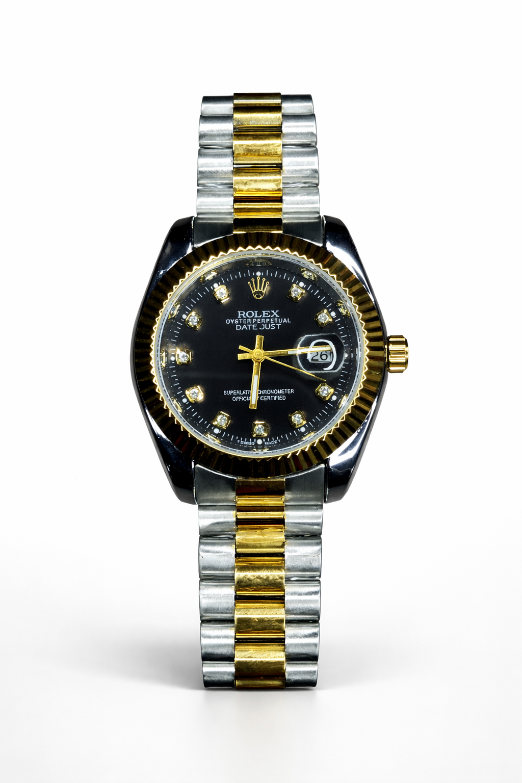 Rlx Semiauto Golden Silver in Black Dial